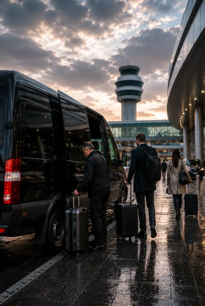 Private airport shuttle service at Boston Logan Airport