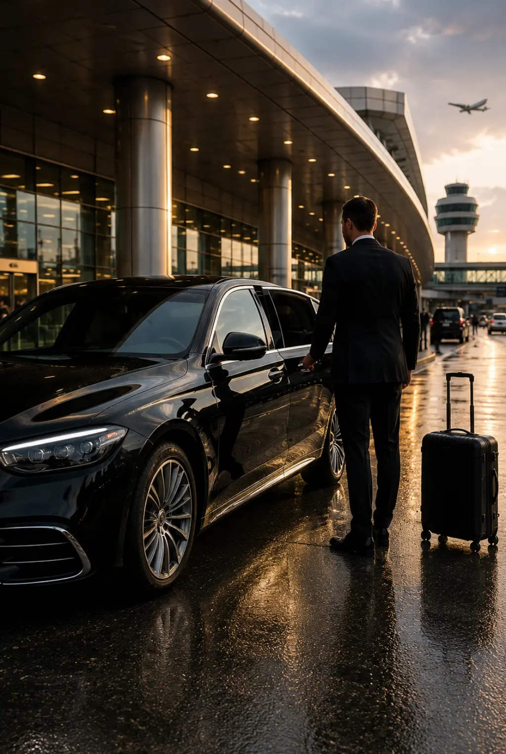 Luxury Boston Logan Airport transportation service with professional chauffeur