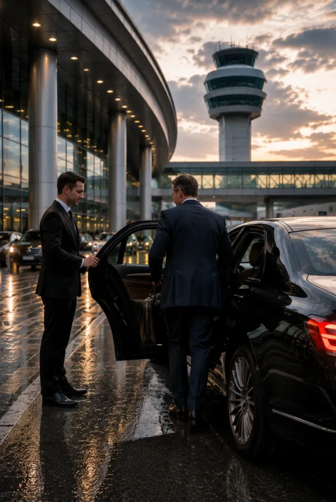 Corporate airport transfer service for business travelers at Logan Airport
