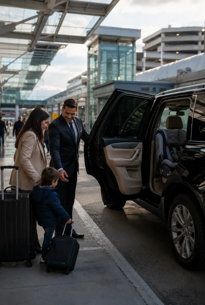Toddler car seat airport transfer service at Boston Logan Airport